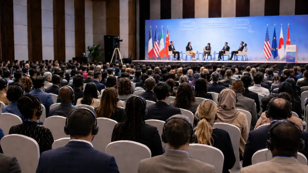 Serviço de tradução simultânea para eventos, congressos e conferências