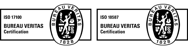 translation company certified to ISO 17100 and ISO 18587 standards