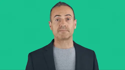Male avatar of AI video